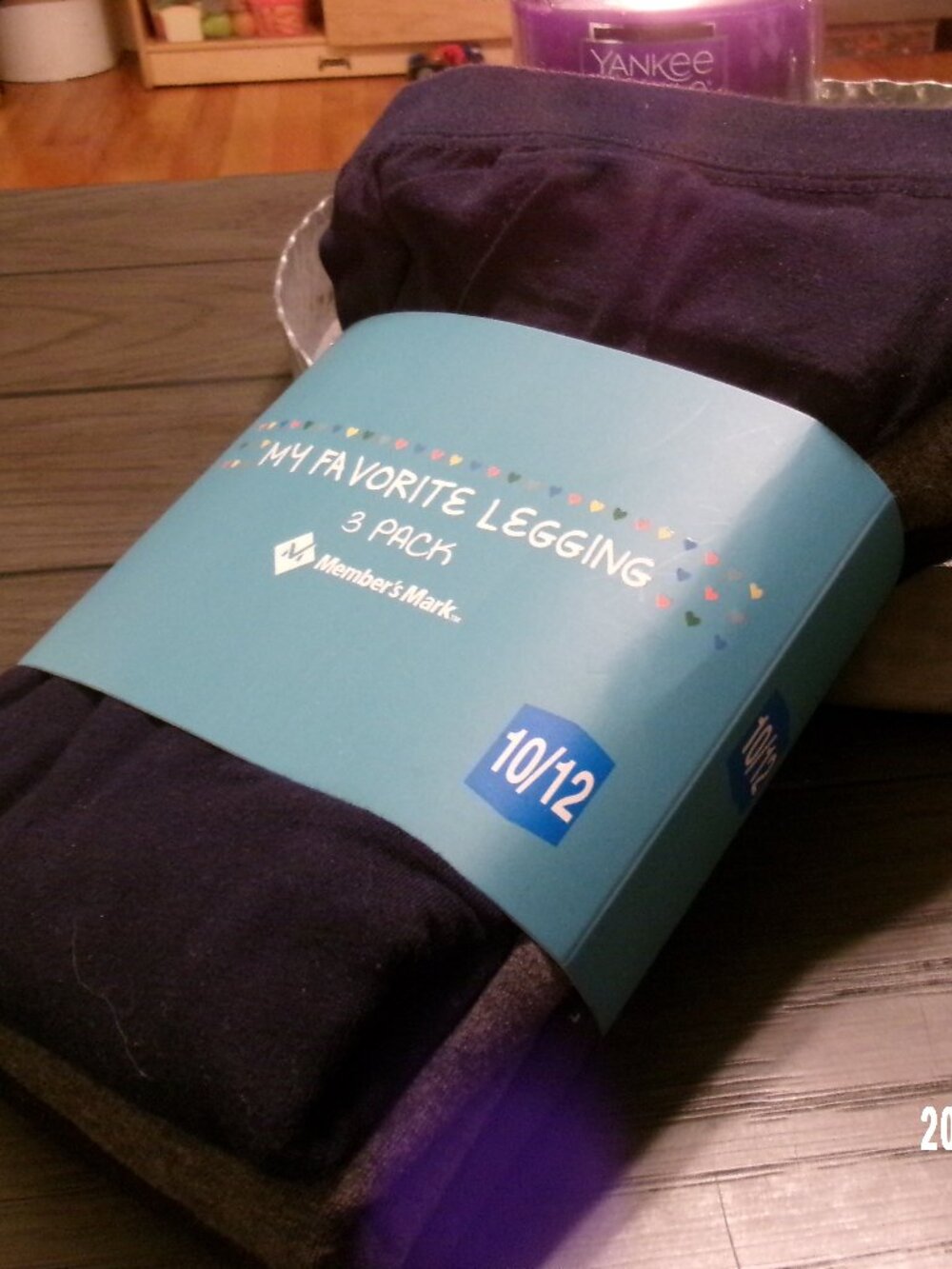 New Member’s Mark 3-Pack Girl’s Favorite Leggings BLACK/GREY/BLUE Sz 10/12